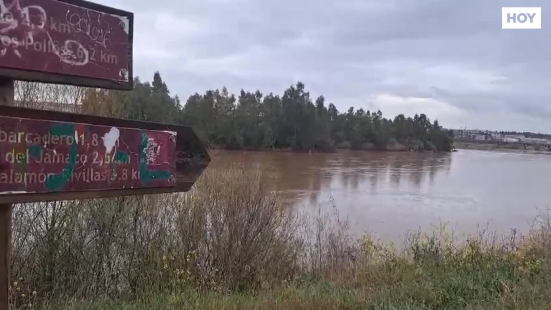 Crecida del río Guadiana a su paso por Badajoz