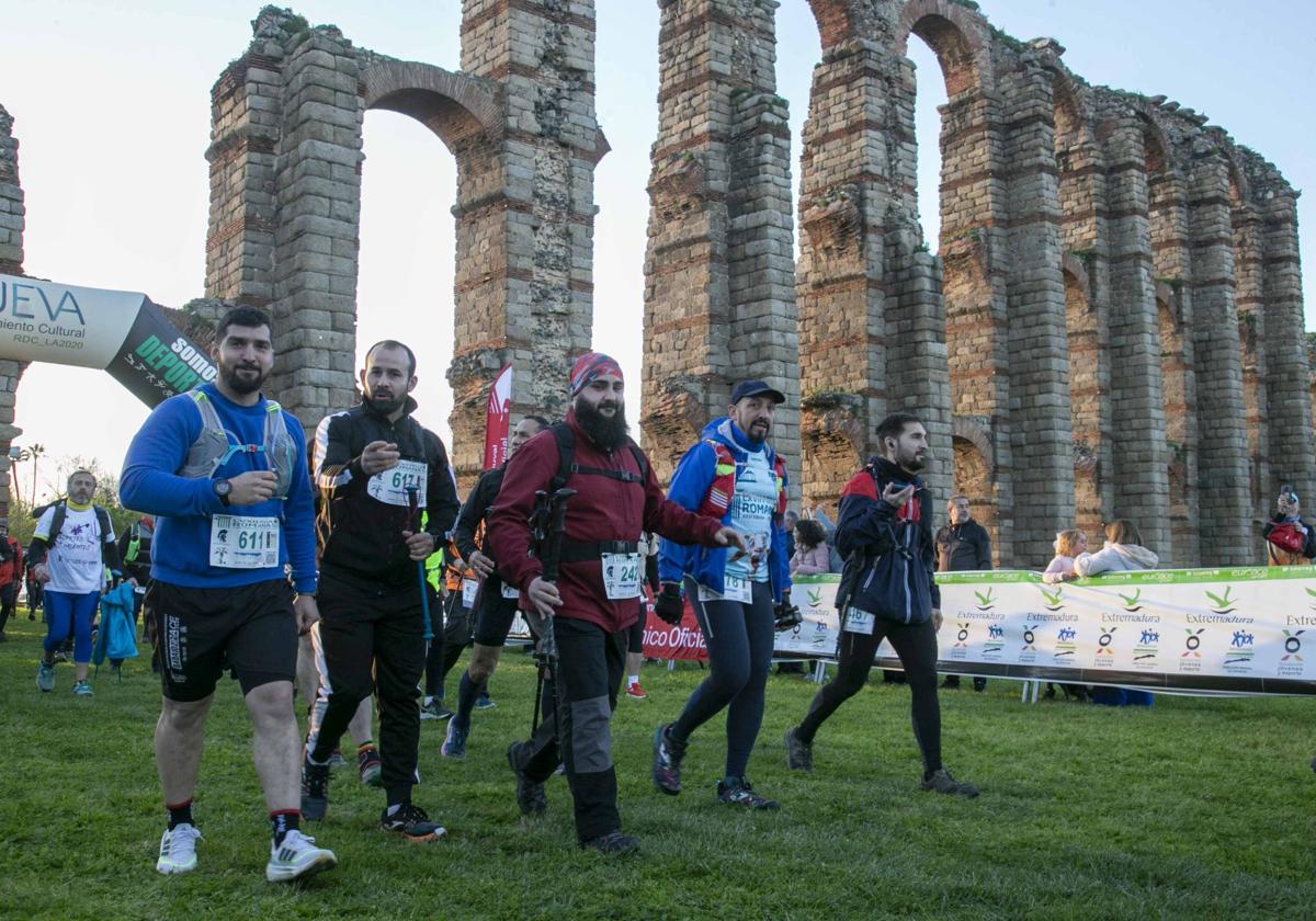 La salida de las Millas Romanas desde el acueducto de Los Milagros, en imágenes