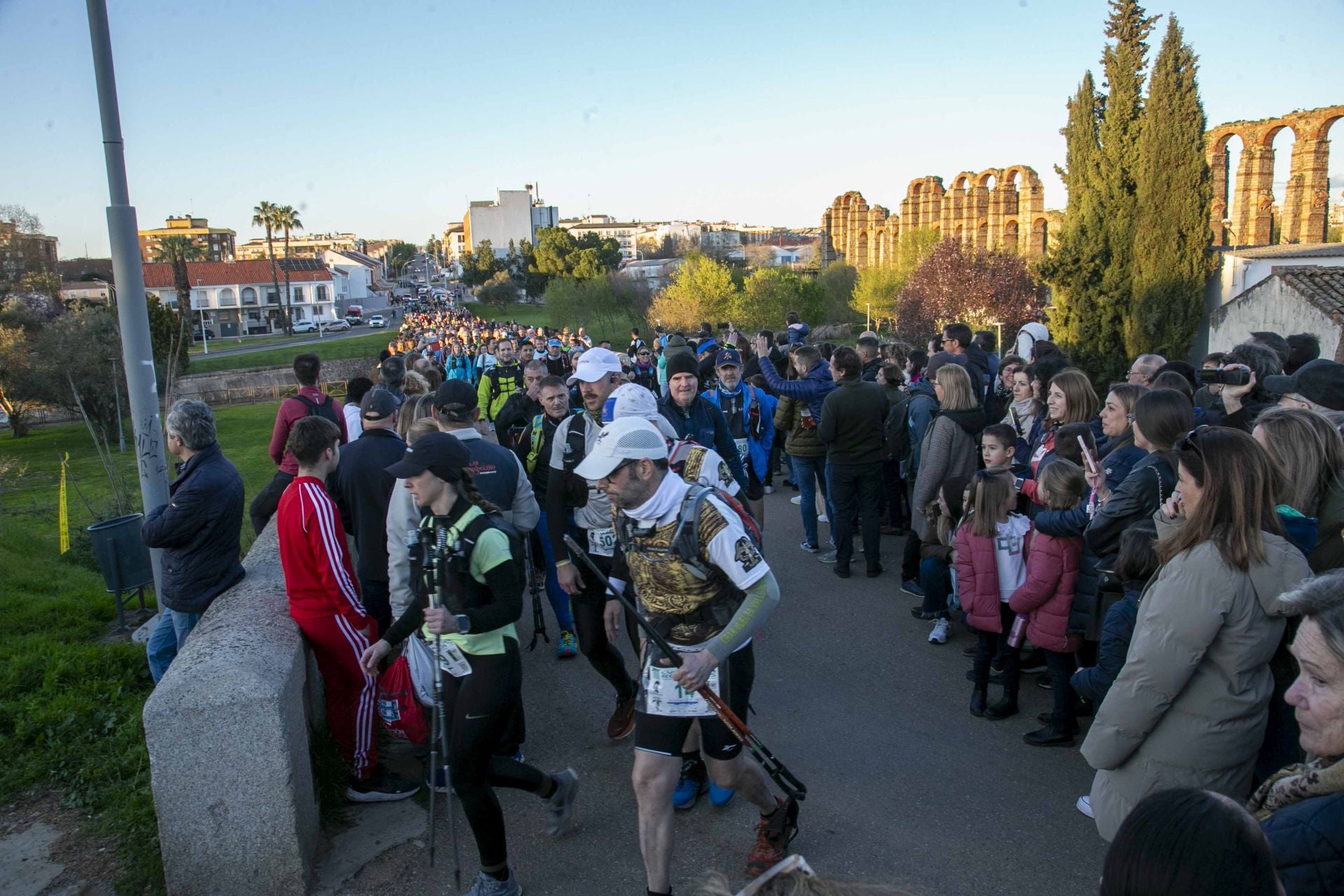 La salida de las Millas Romanas desde el acueducto de Los Milagros, en imágenes