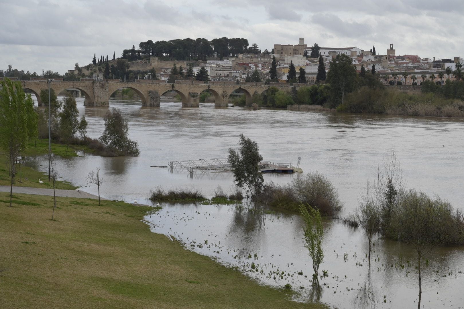 La crecida del Guadiana en Badajoz, en imágenes