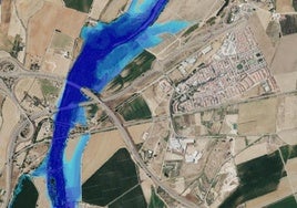 Mapa de riesgo de inundación en el tramo final del río Gévora