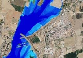 Mapa de riesgo de inundación en el tramo final del río Gévora