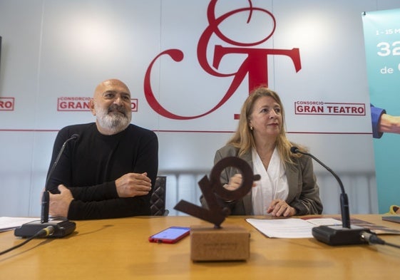 El director del Festival de Cine y la directora del Gran Teatro en la presentación del pasado 23 de febrero.