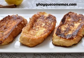 Plato con torrijas caramelizadas