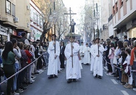 Salida de la cofradía de Jesús Despojado desde la iglesia de Fátima en una imagen de archivo.