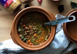 Plato de lentejas rápidas con verduras