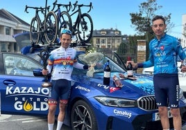 José Antonio Sánchez y Fran Blázquez celebran los dos primeros podios del Kazajoz PetroGold-Bikeocasión.