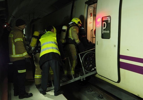 Simulacro que se llevó a cabo en el interior del túnel en abril de 2022.