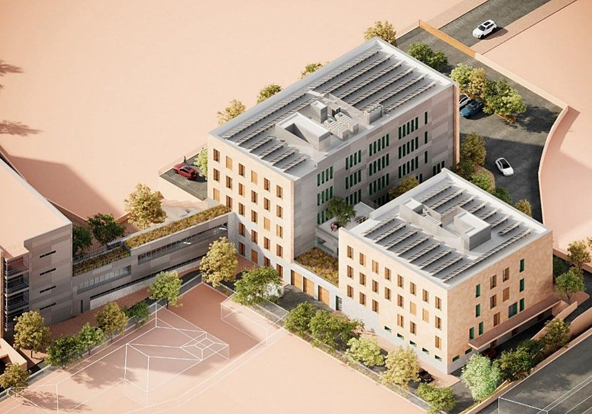 Recreación de los dos nuevos edificios, que estarán conectados al actual por una pasarela.