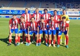Once del Don Benito en el estadio de Chapín de Jerez.
