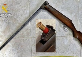 Arma modificada en el intento de homicidio.