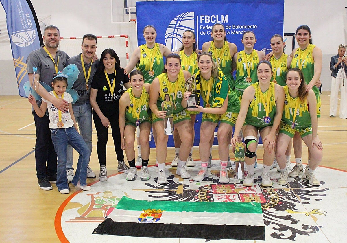 Las jugadoras del filial del Al-Qázeres celebran el título de la Liga Ribésalat.