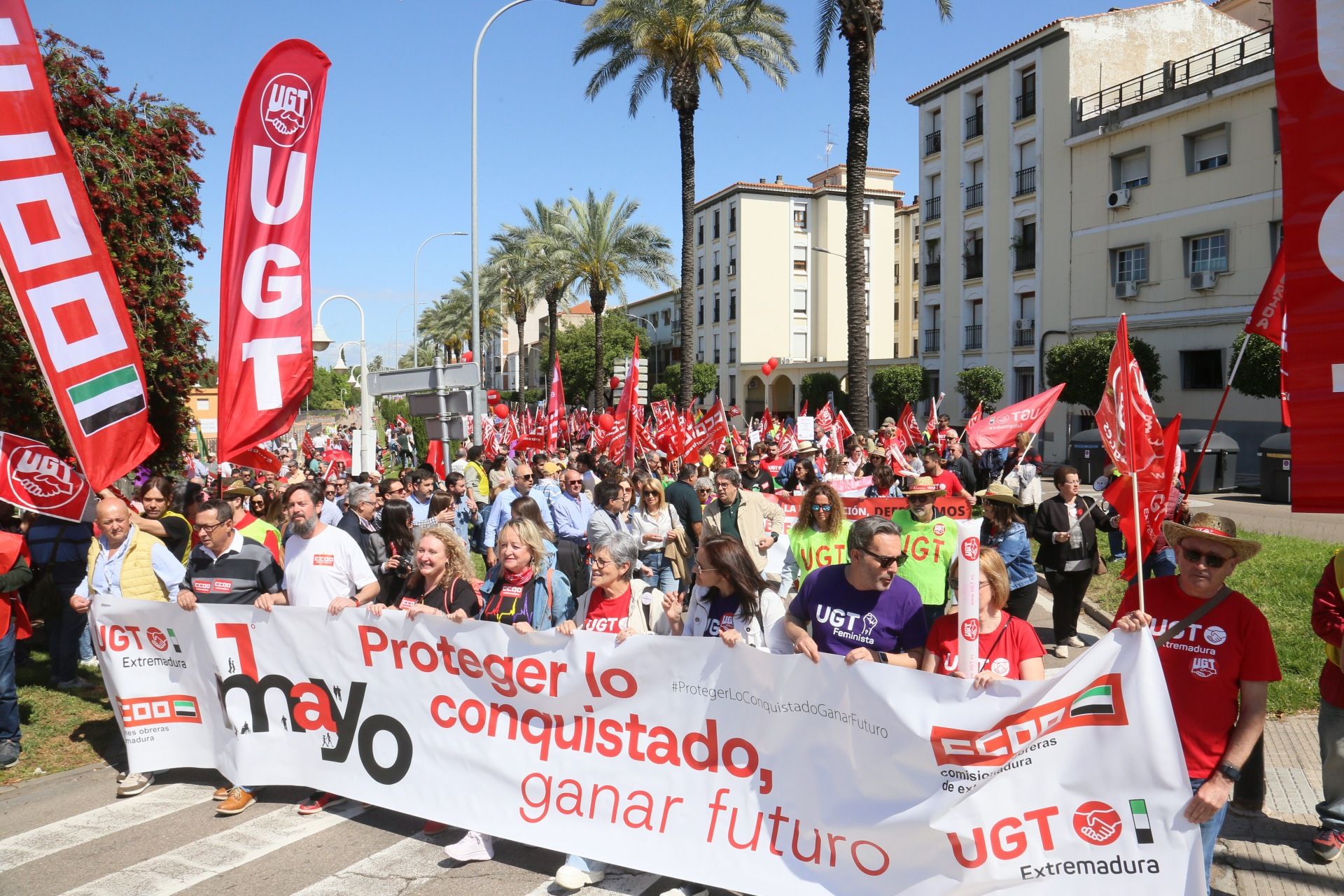 La manifestación del 1 de mayo de Mérida, en imágenes