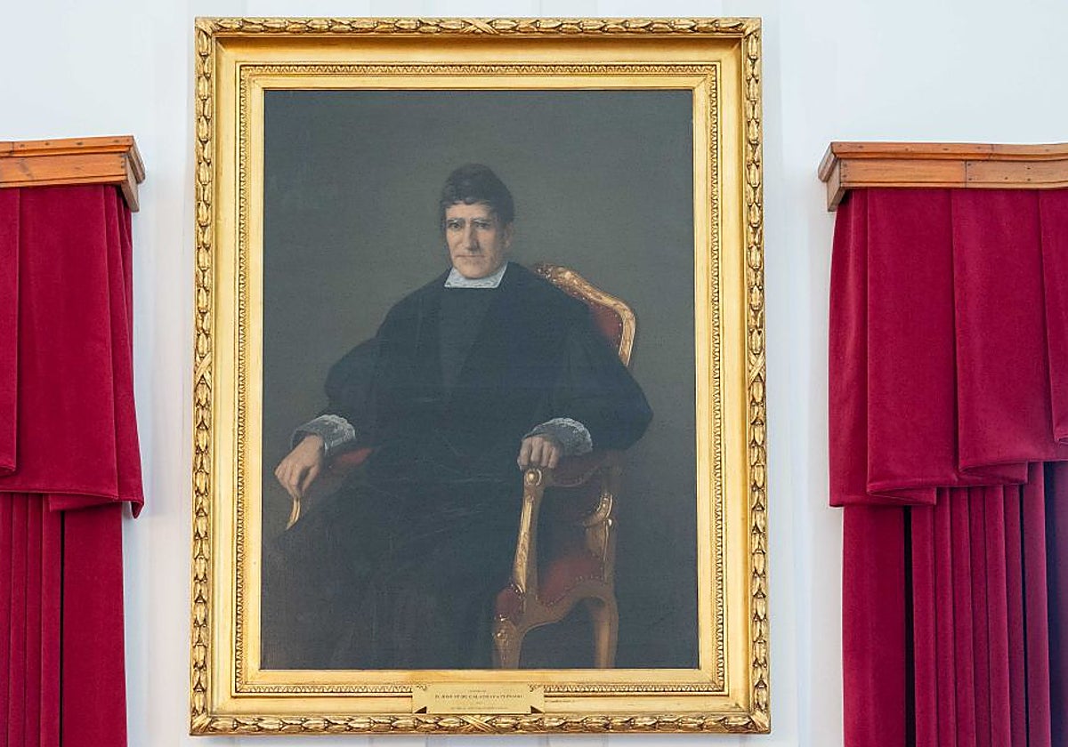 Cuadro de José María Calatrava expuesto en el ayuntamiento cedido por el Congreso.