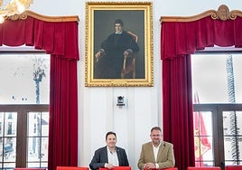 Cuadro de José María Calatrava expuesto en el ayuntamiento cedido por el Congreso.