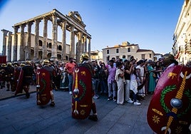 Actividad en el Templo de Diana en la pasada edición de Emerita Lvdica.