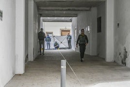 Los agentes de la UCO en la reconstrucción que tuvo lugar hace unos meses.