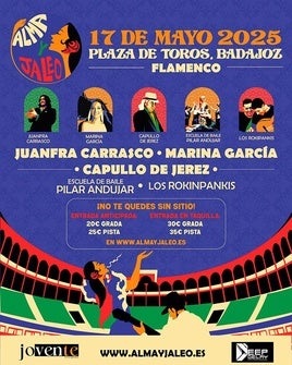 Cartel del festival de flamenco y jaleo en Badajoz.