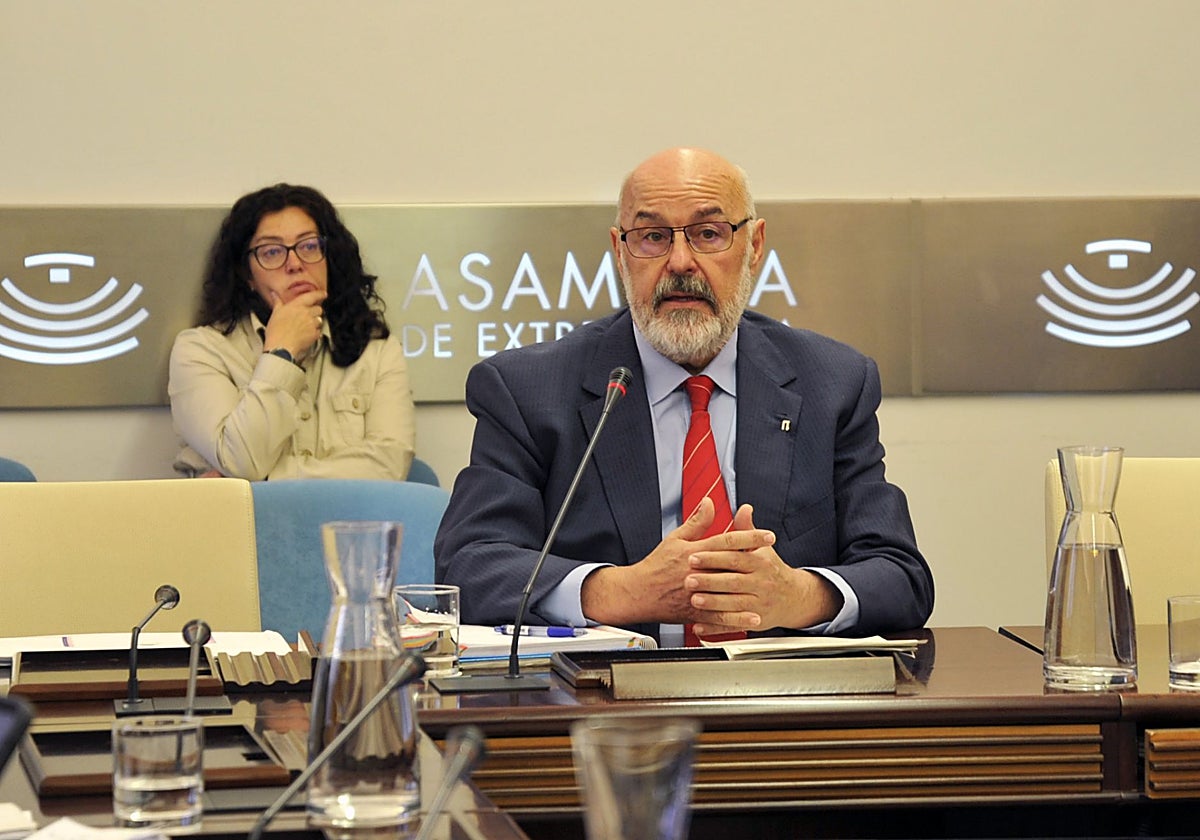 Francisco Antonio Domínguez Lama, gerente de Tragsatec de la zona de Andalucía y Extremadura, esta mañana en la Asamblea de Extremadura.