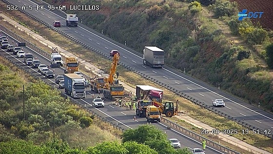 Un accidente en la A-5 provoca retenciones en Castilla-La Mancha
