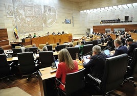 Sesión plenaria en la Asamblea de Extremadura.