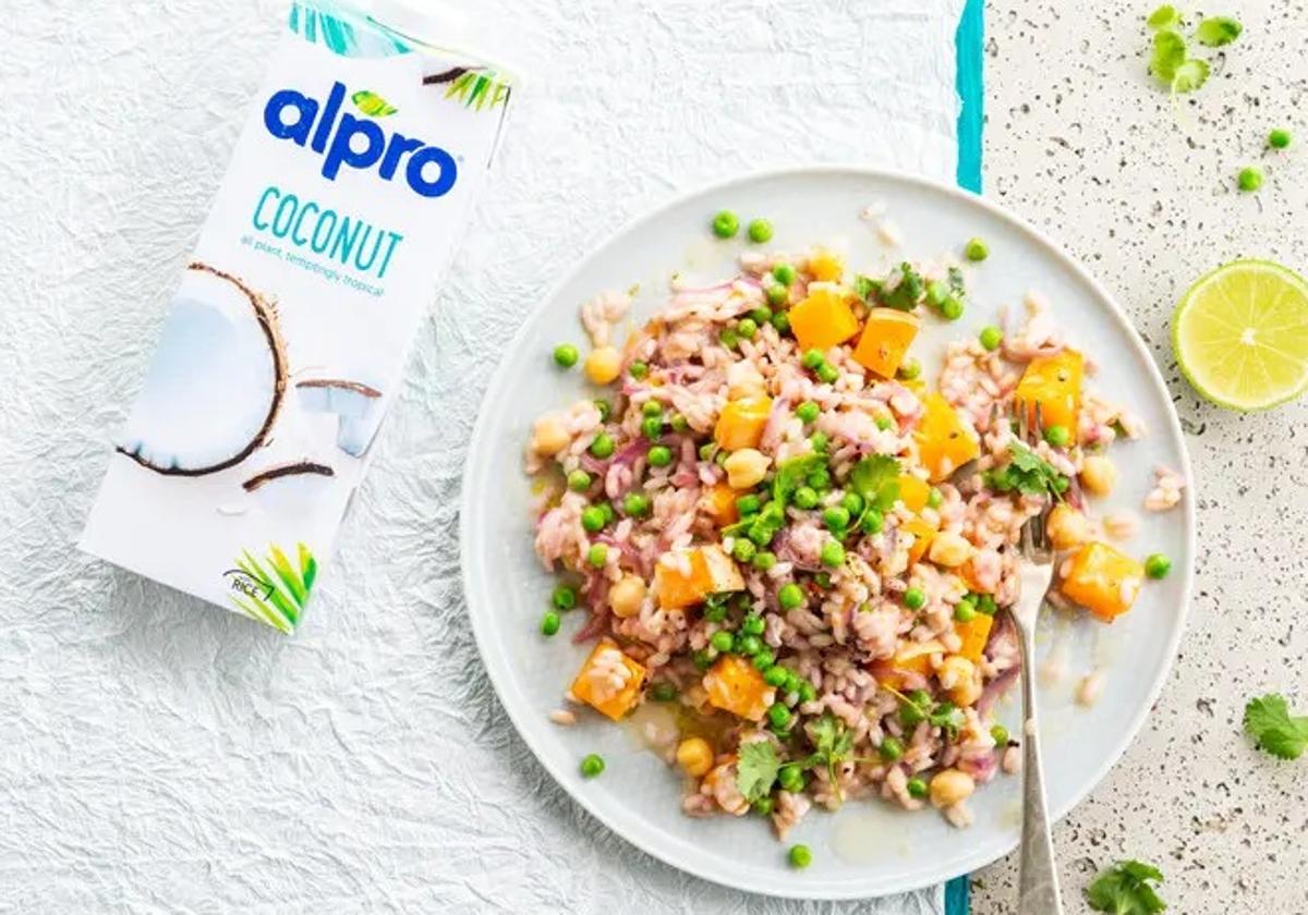 Risotto de verduras y legumbres sin lactosa y sin gluten