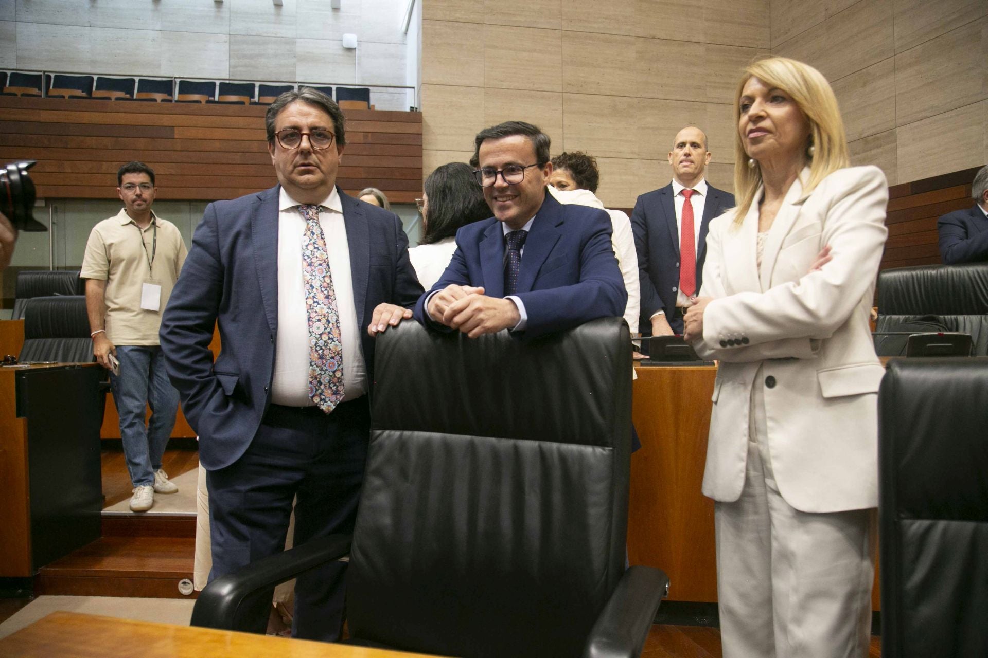 Así ha sido la llegada de Miguel Ángel Gallardo a su primer Pleno en la Asamblea de Extremadura