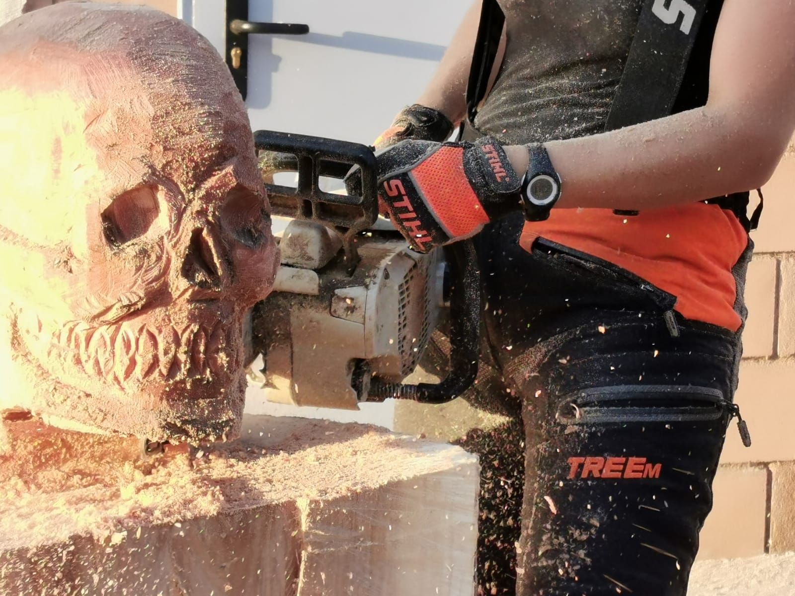 Fotos | Lupe Arévalo, campeona de talla con motosierra