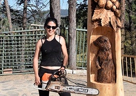 Fotos | Lupe Arévalo, campeona de talla con motosierra