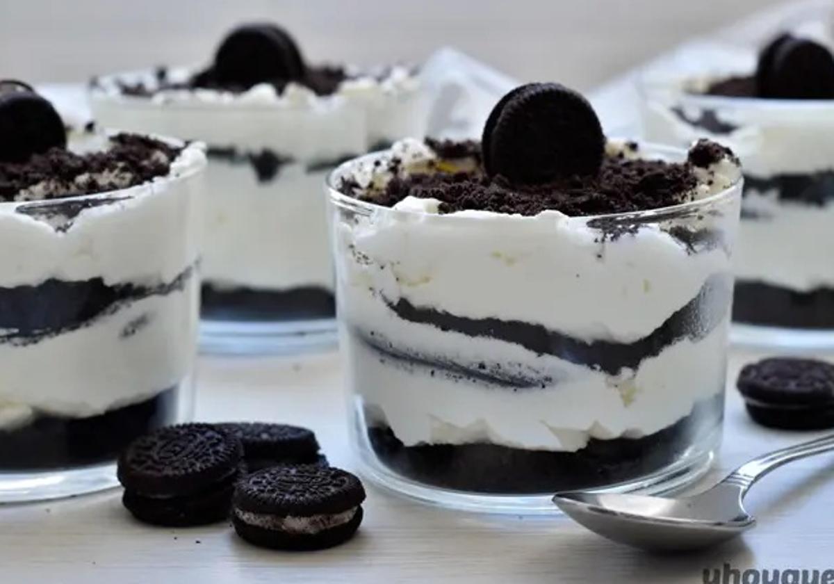 Postre de serradura con galletas Oreo