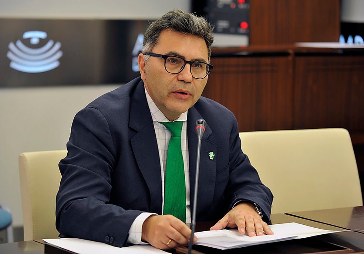 El gerente del SES, Jesús Vilés, en su comparecencia en la Asamblea.