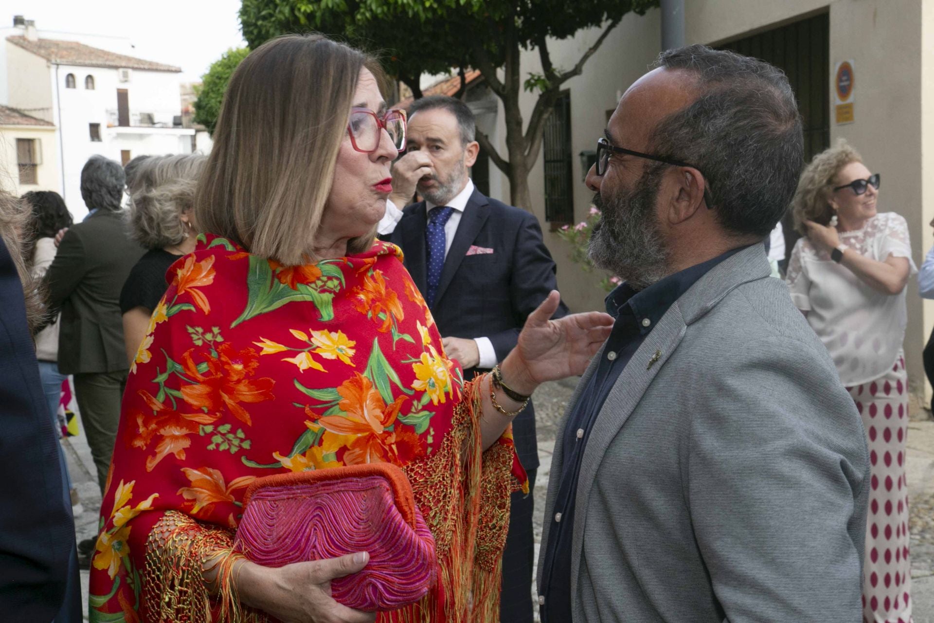 Mercedes Morán y Miguel Ángel Morales antes del comienzo de la entrega de premios.