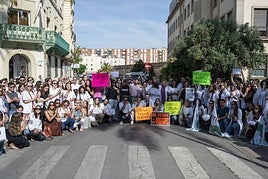La protesta de los médicos extremeños, en imágenes