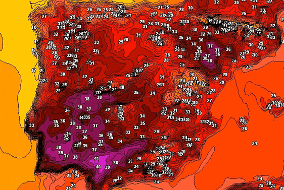 Máximas previstas para esta semana.