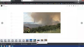 Columnas de humo provocadas por el incendio en Valdecañas de Tajo.