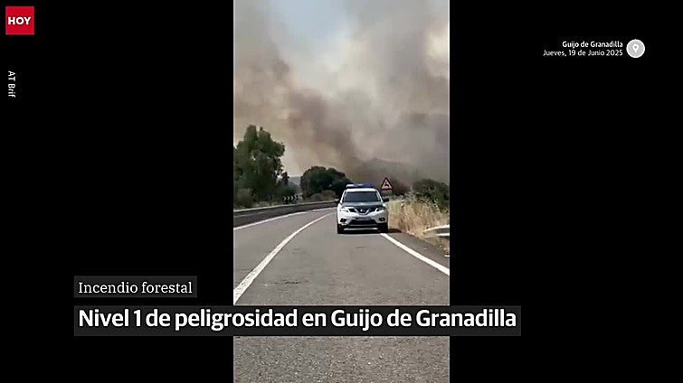 Un nuevo incendio obliga al Infoex a activar el nivel 1 de peligrosidad en Guijo de Granadilla