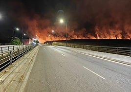 El incendio desde la avenida Salvador Allende.