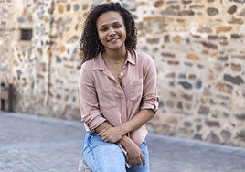 Johari Barrientos Murray fotografiada el pasado miércoles en la parte antigua de Cáceres.