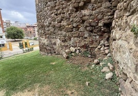 Aspecto del tramo de la murallla, junto al colegio Alfonso VIII.