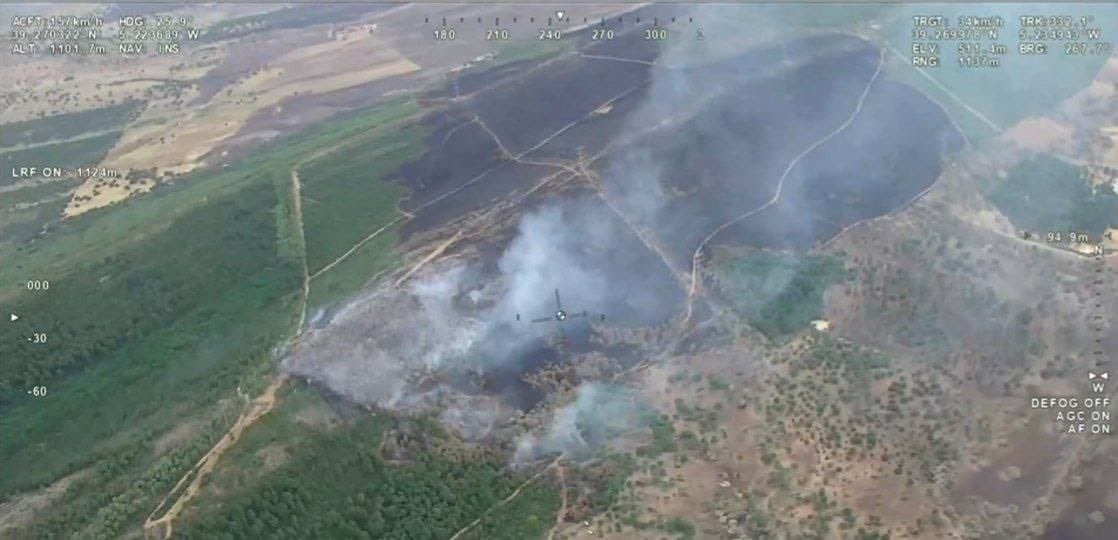 Incendio forestal en Valdecaballeros.