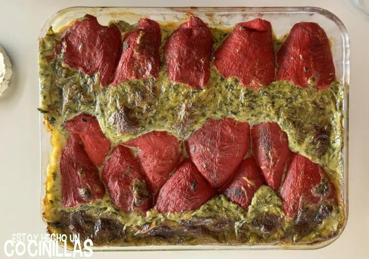 Receta de piquillos rellenos de espinacas y queso de cabra