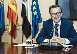 Miguel Ángel Gallardo, el día en que presentó su renuncia a la Presidencia de la Diputación de Badajoz.