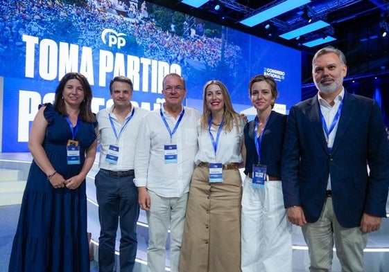 Los cuatro populares extremeños con los que cuenta Feijóo, junto a María Guardiola y Abel Bautista.