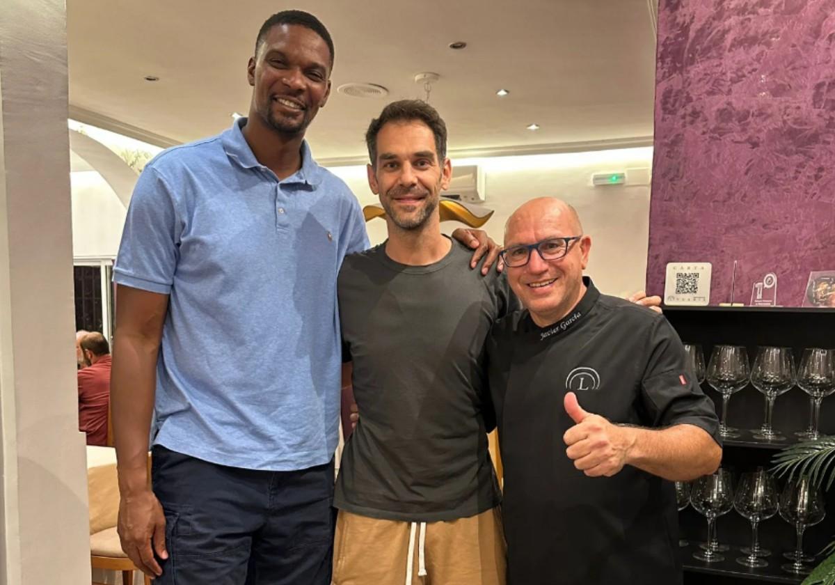 Chris Bosh, José Manuel Calderón y Javier García en Lugaris