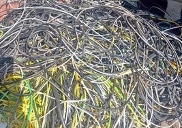 Cableado público recuperado por la Guardia Civil