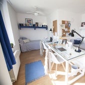 Habitación principal doble en la Residencia Universitaria de la fundación CB en Badajoz.