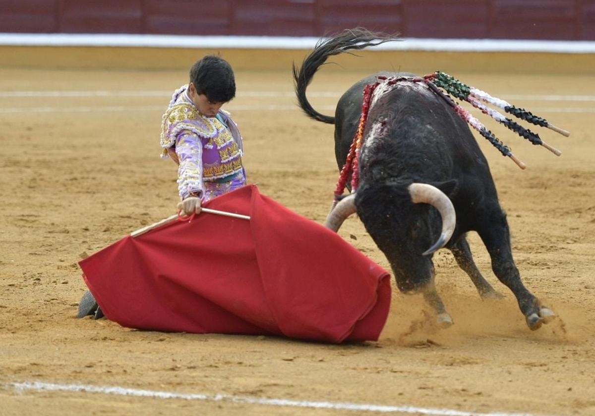 Sergio Sánchez durante su actuación en la Feria de San Juan de Badajoz de este año.
