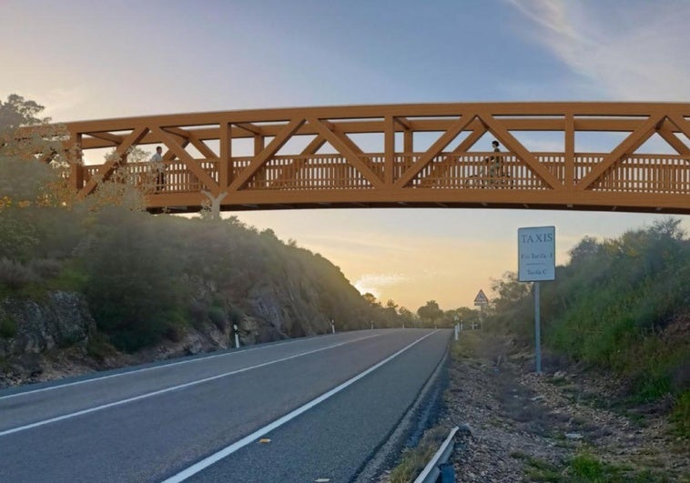 La pasarela de la Vía Verde sobre la N-630 en Plasencia será de pino y medirá casi 30 metros