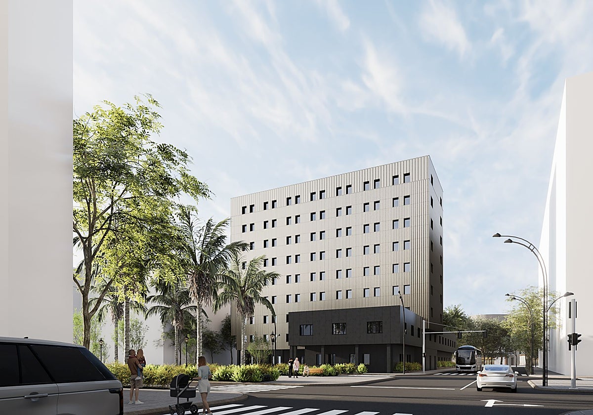 Proyecto ganador del concurso para rehabilitar la fachada del edificio de Comisiones Obras en la avenida de Colón.