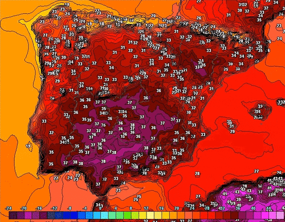 Previsión de temperaturas para los próximos días.